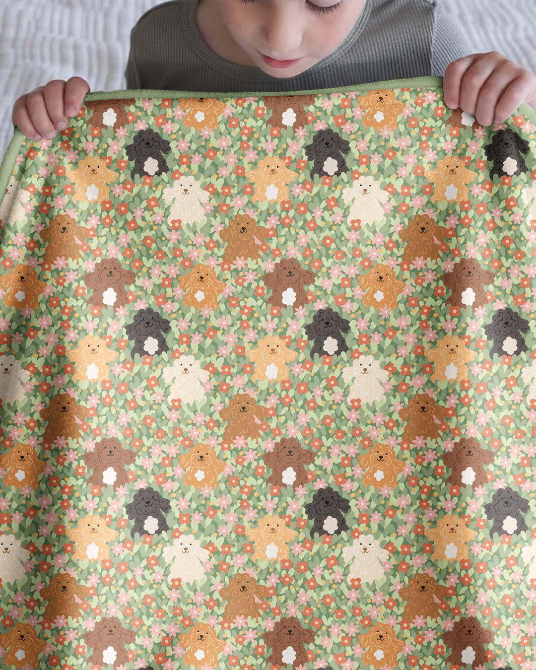 Puppy Garden Family Matching Bamboo Blanket