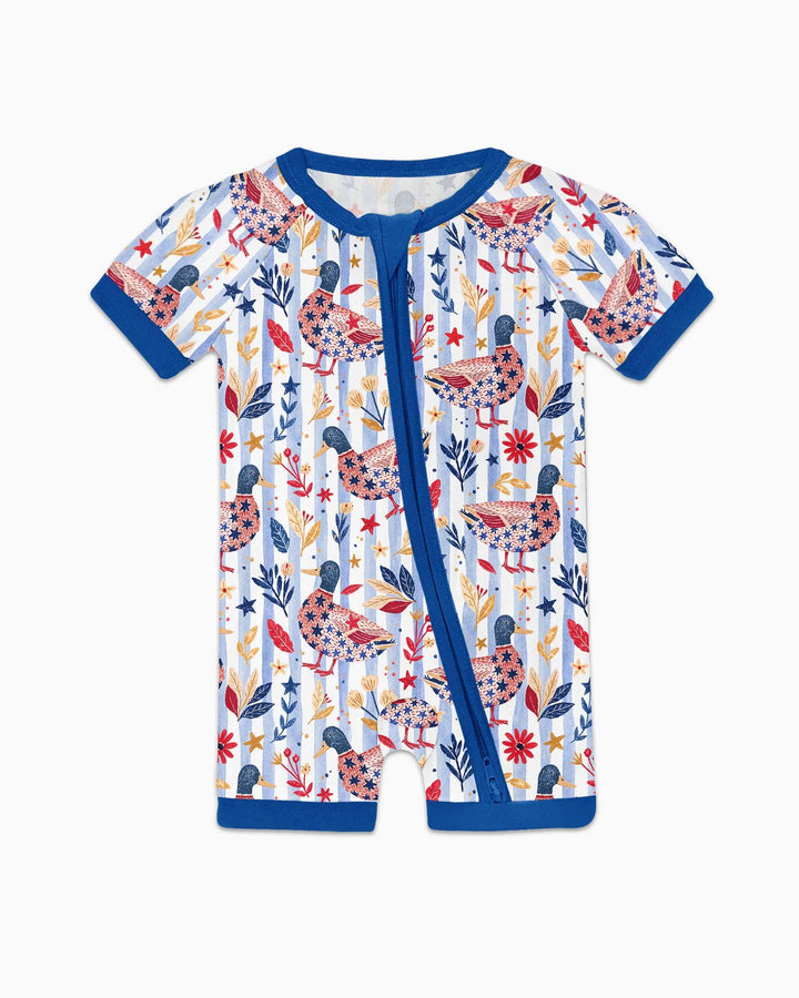 Patriotic Mallard Duck Bamboo Shorty Zippy
