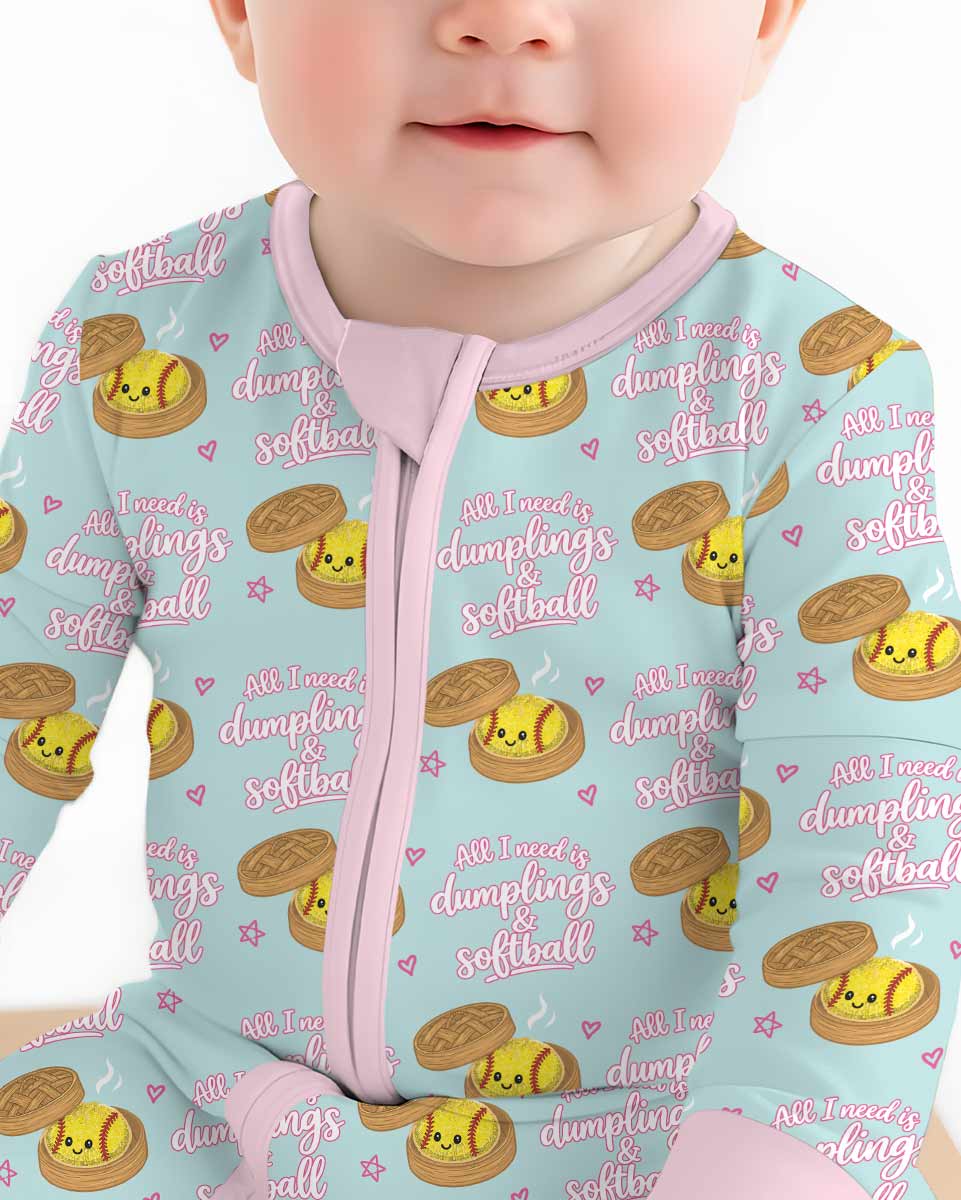 All I Need Is Dumplings & Softball Bamboo Convertible Zippy