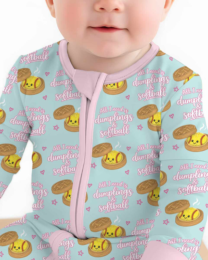 All I Need Is Dumplings & Softball Bamboo Convertible Zippy