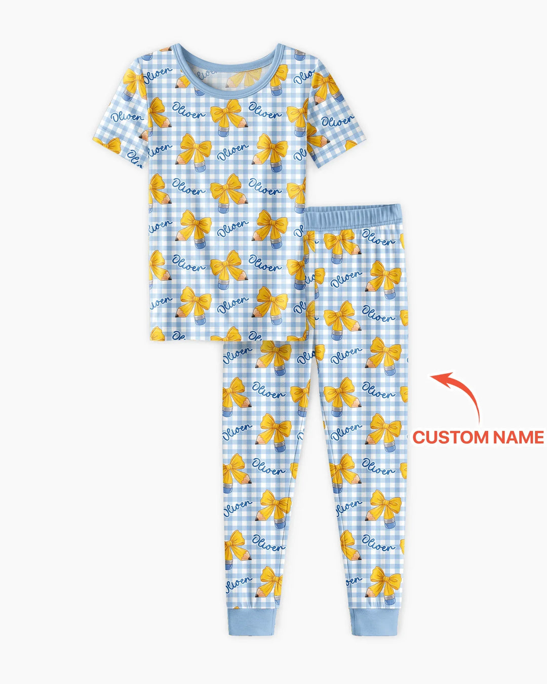 CUSTOM Template Bamboo Two Piece Short Sleeve Pyjamas Set
