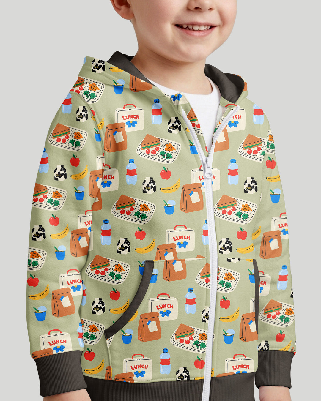 Happy School Lunch Bamboo Zip Hoodie