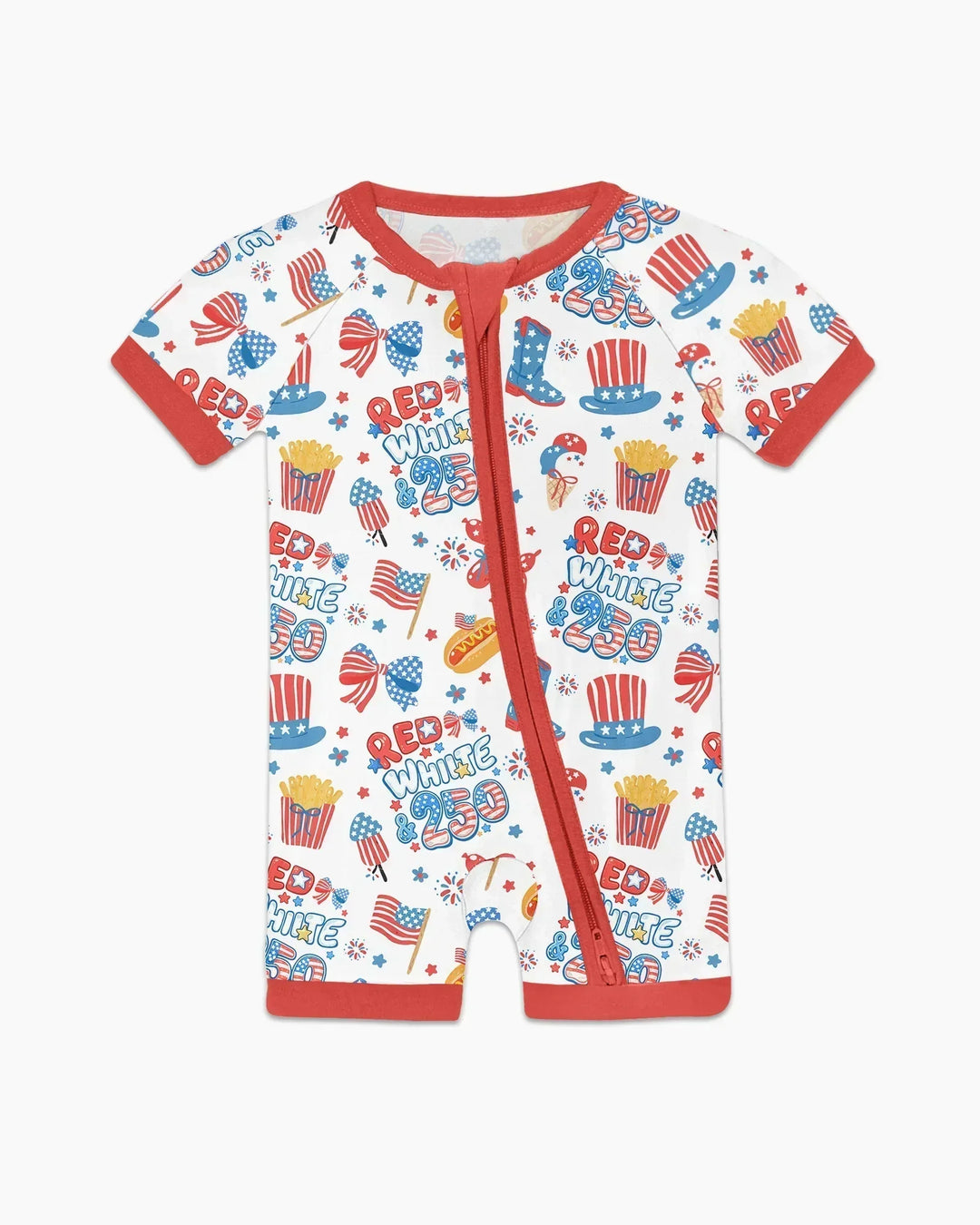 Red White & 250 Bamboo Shorty Zippy