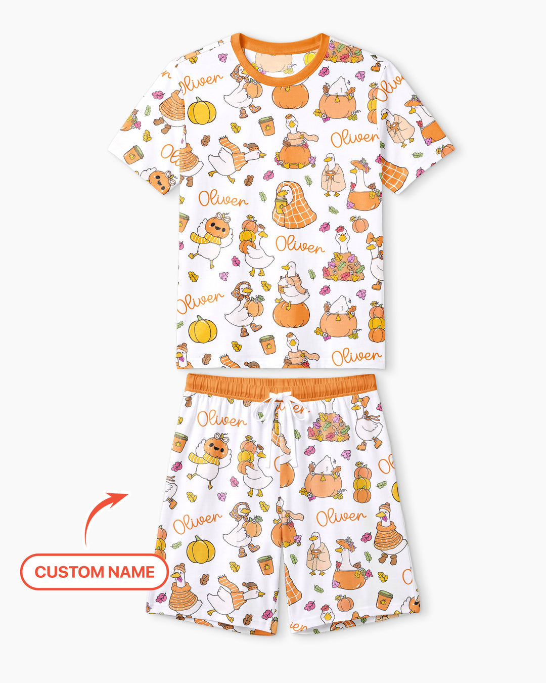 Fall Silly Goose Bamboo Men Short Sleeve Short Pajama Set