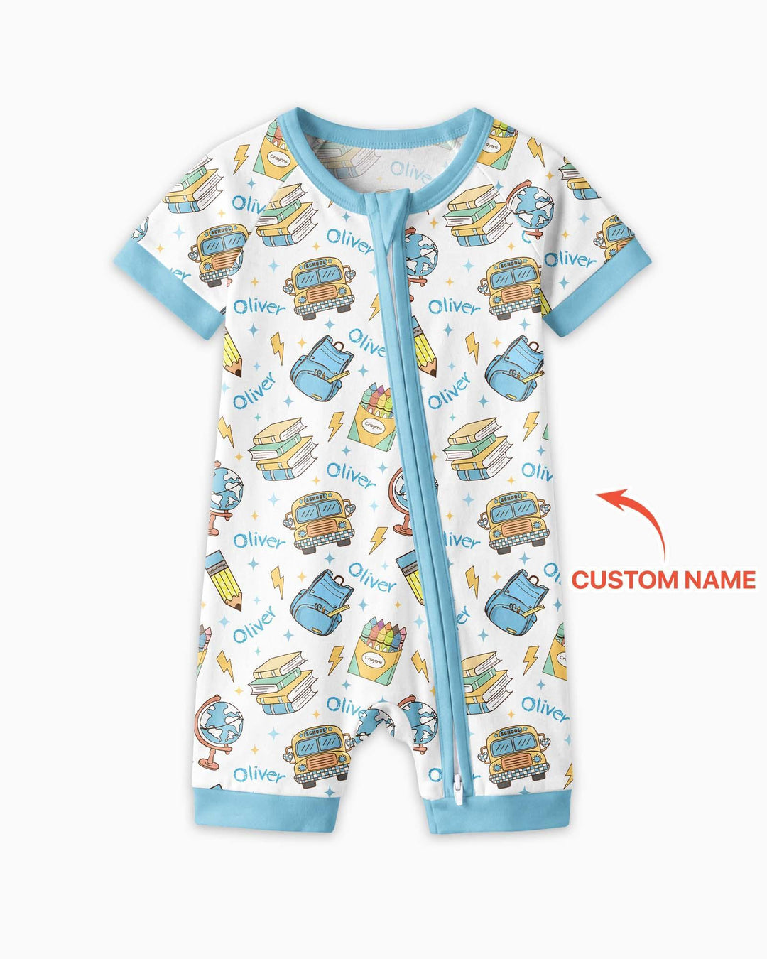 Custom Name Back To School Bamboo Shorty Zippy