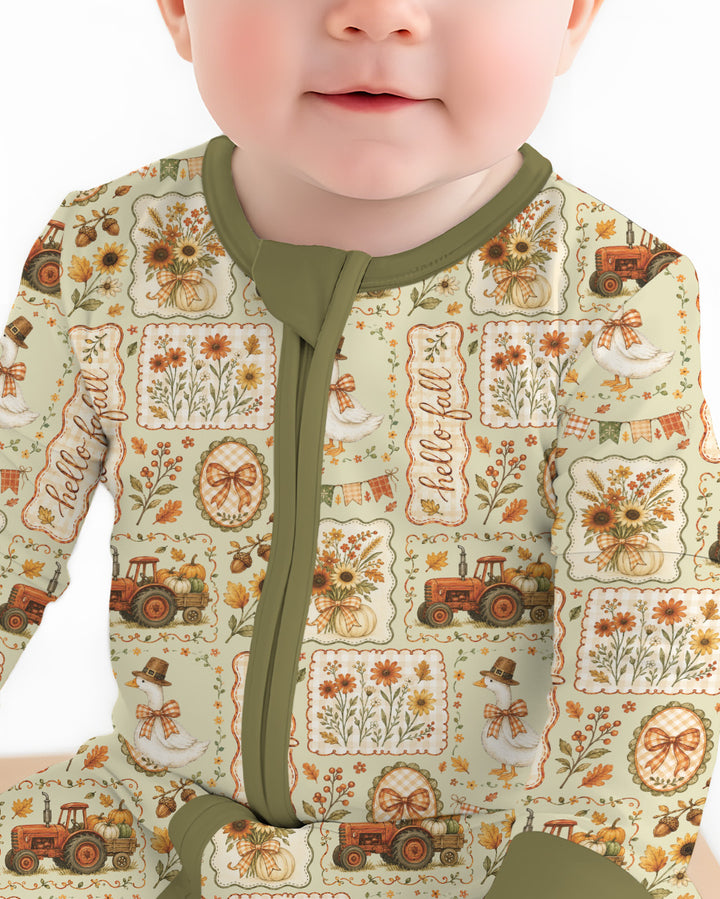 Farmhouse Fall Goose Family Matching Bamboo Convertible Zippy