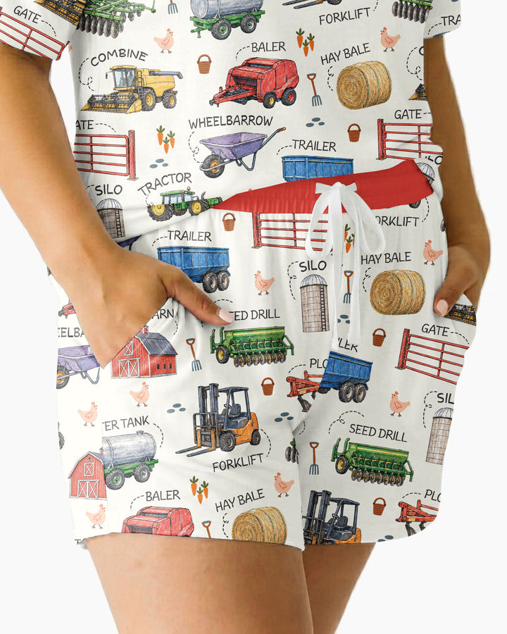 Little Farmer Bamboo Women Short Sleeve Short Pajama Set