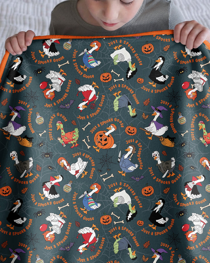 Just A Spooky Goose Family Matching Bamboo Blanket