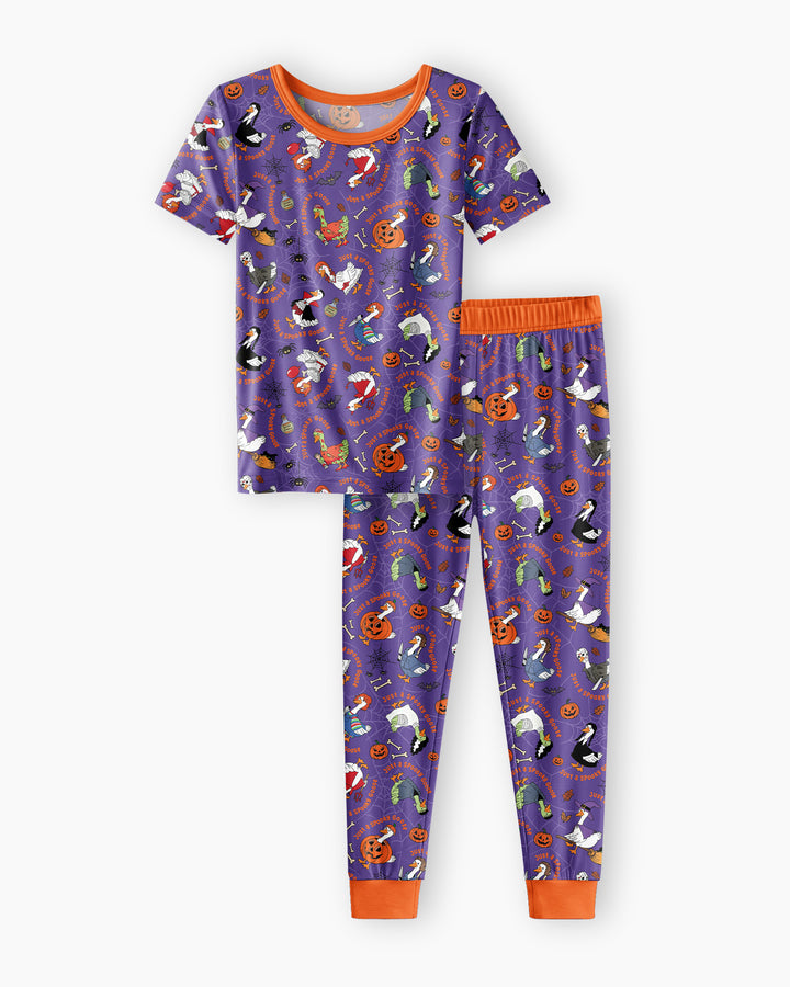 Just A Spooky Goose Family Matching Bamboo Two Piece Short Sleeve Pajama Set