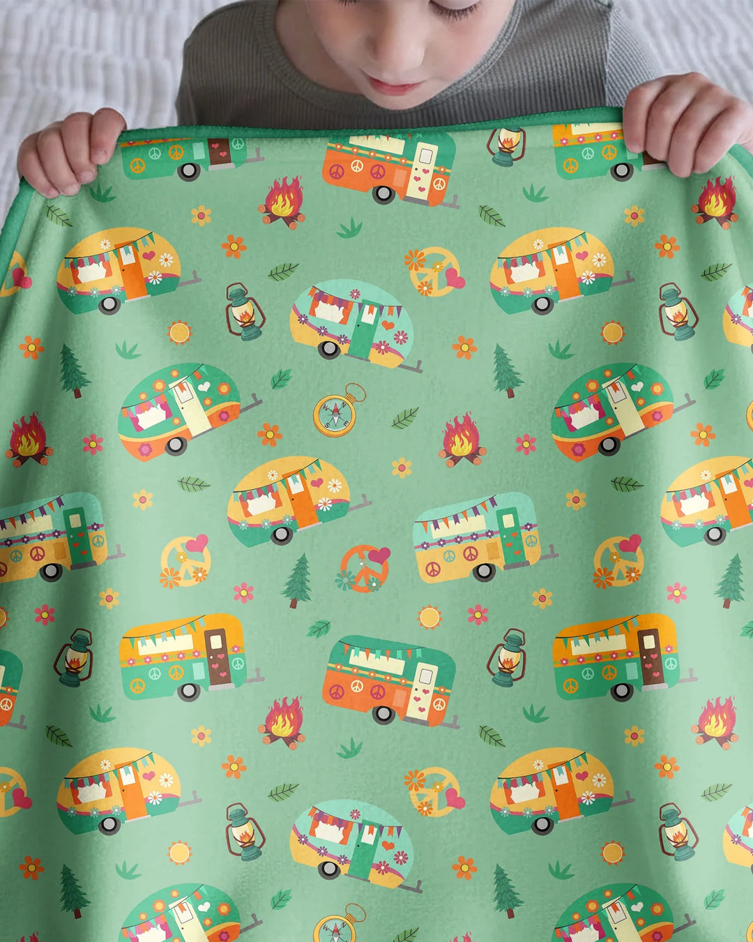 Happy Little Camper Bamboo Blanket
