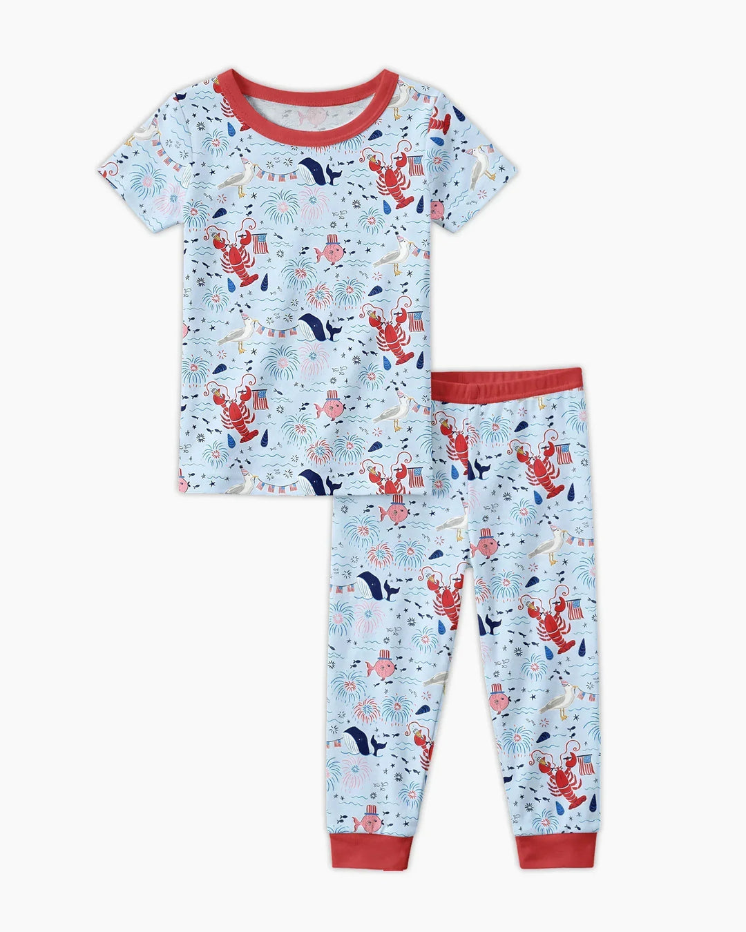 250 Summers Strong Matching Family Bamboo Two Piece Short Sleeve Pajama Set