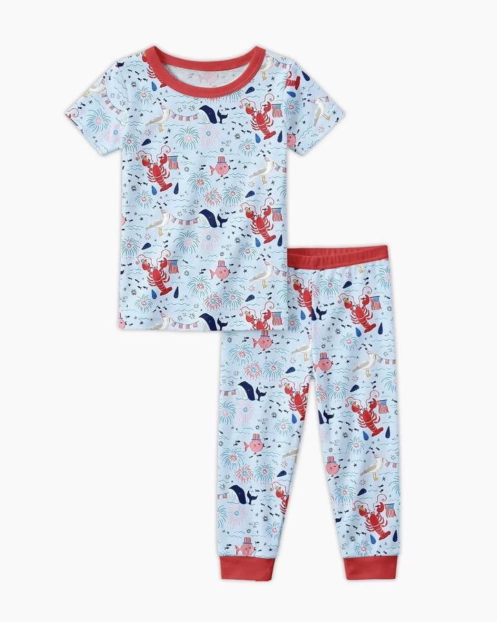 250 Summers Strong Matching Family Bamboo Two Piece Short Sleeve Pajama Set