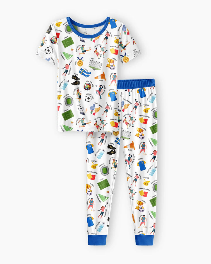 Soccer Fever All About The Game Bamboo Two Piece Short Sleeve Pajama Set