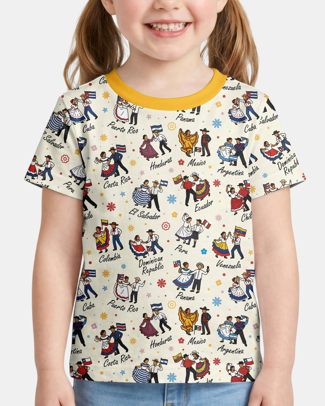 Hispanic Traditional Folkloric Dress Bamboo Crewneck T-Shirt