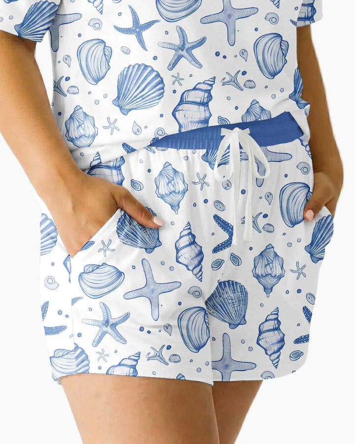 Coastal Charm Family Matching Bamboo Women Short Sleeve Short Pajama Set