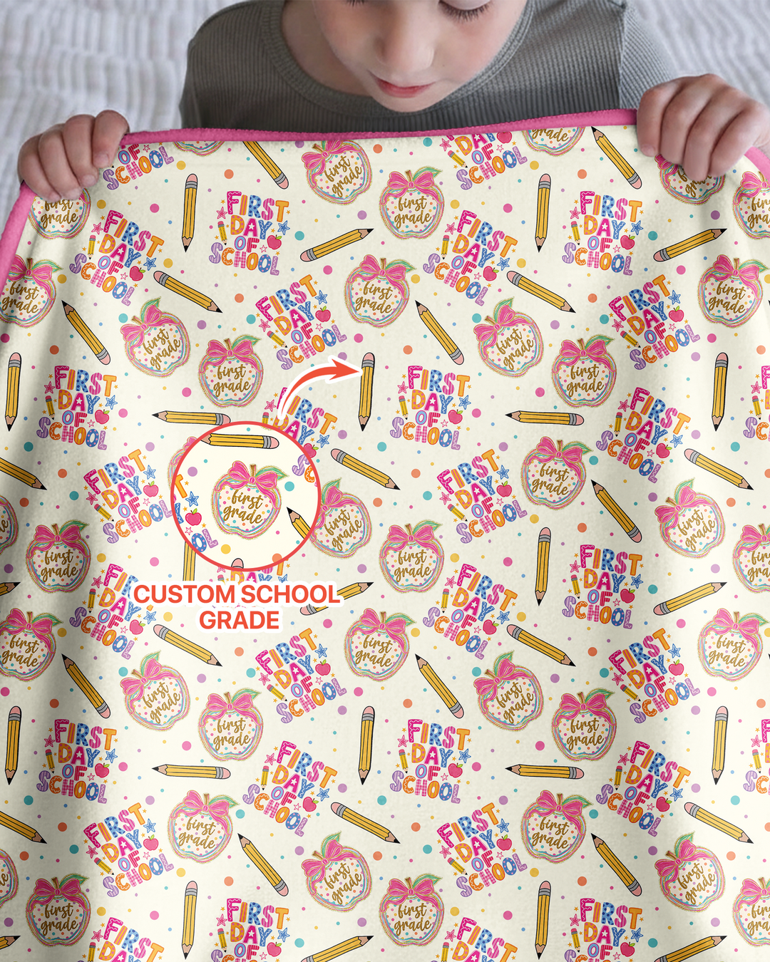 Custom School Grade First Day Cutie Bamboo Blanket