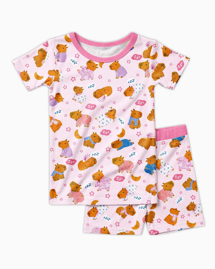 Capyjama Family Matching Bamboo Two Piece Short Sleeve Shorts Pajama Set