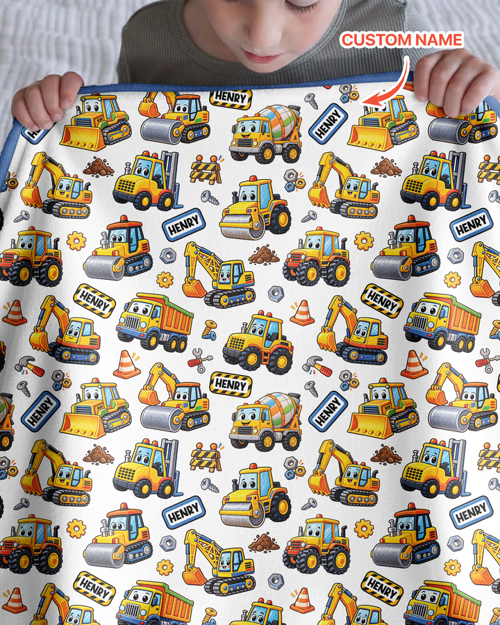 Construction Machines Bamboo Blanket