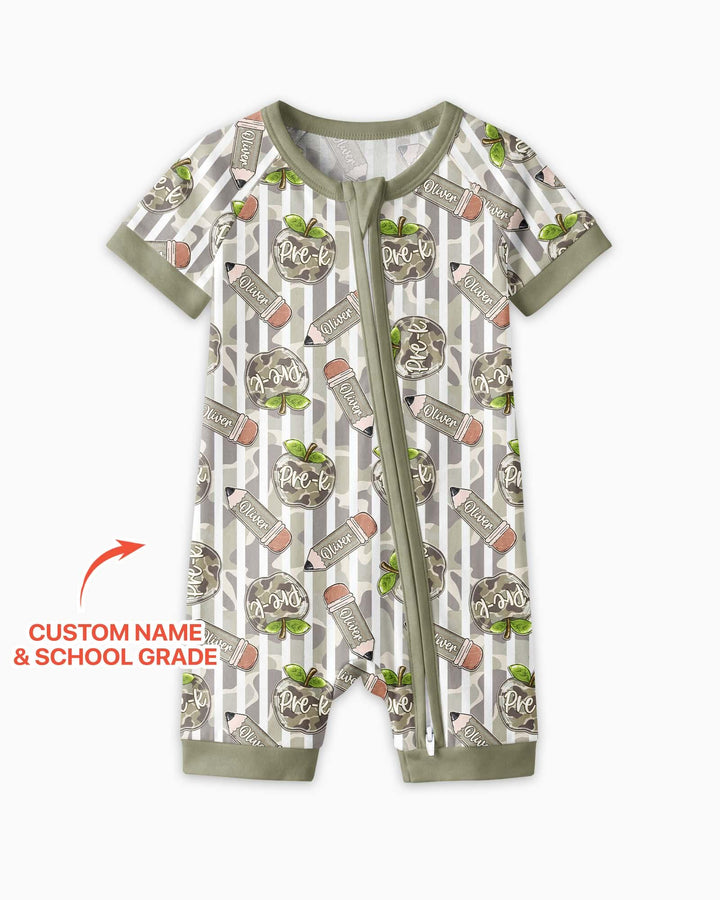 Custom Name Camo Apple Days Bamboo Shorty Zippy