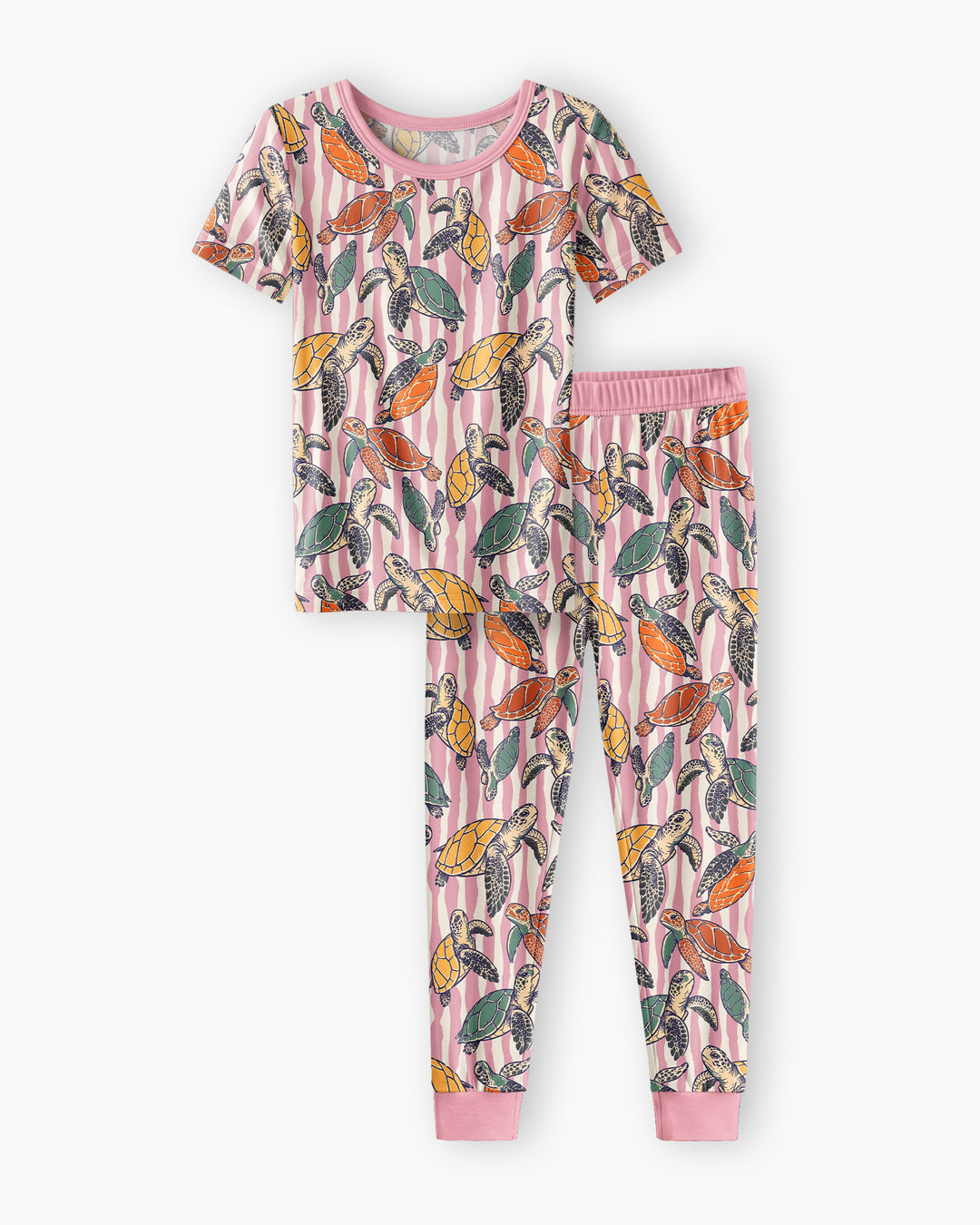 Turtle Bay Family Matching Bamboo Two Piece Short Sleeve Pajama Set