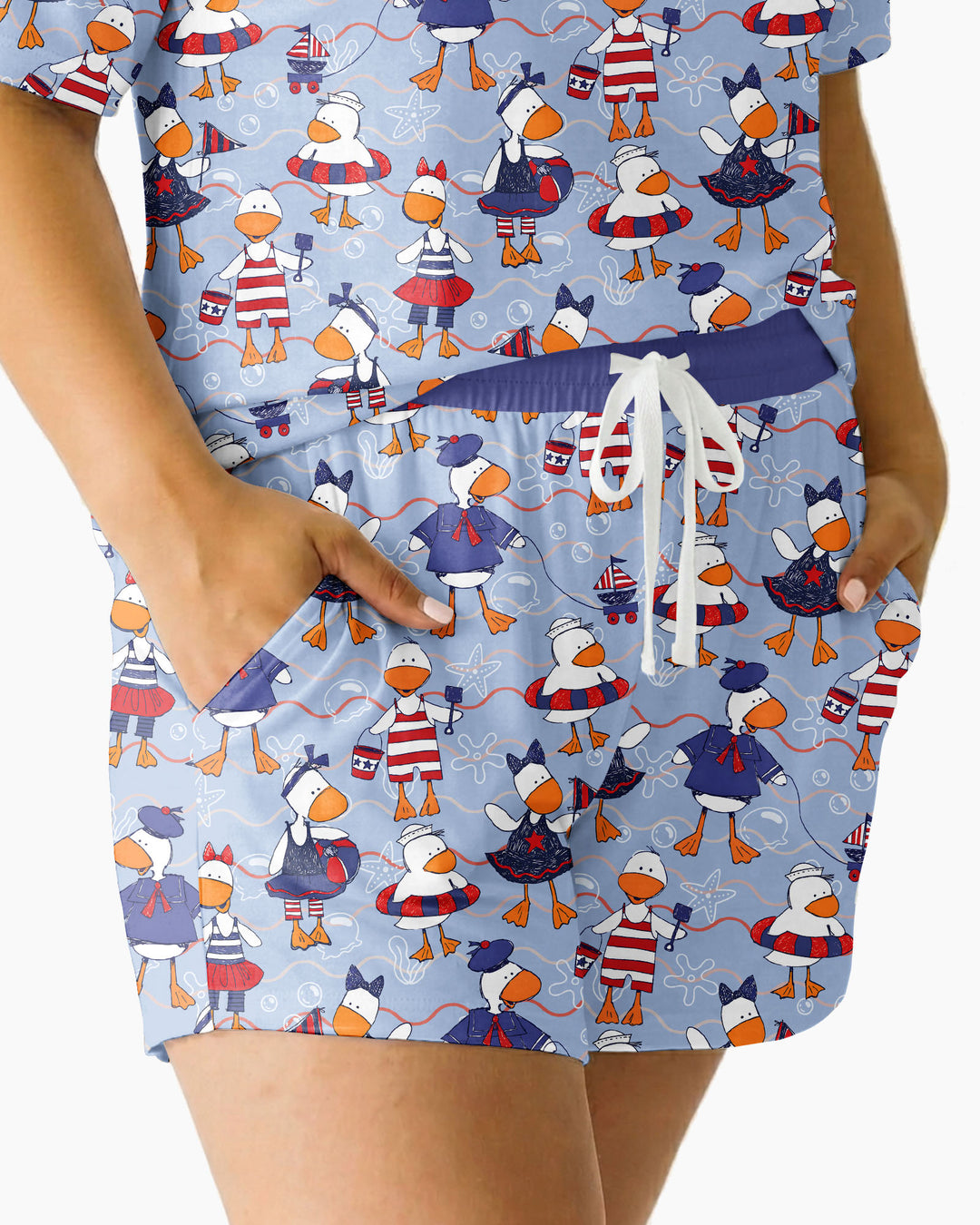 Freedom Floaties Family Matching Bamboo Women Short Sleeve Short Pajama Set