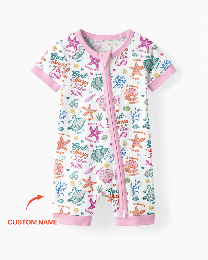 Coastal God Says I Am Custom Name Bamboo Shorty Zippy