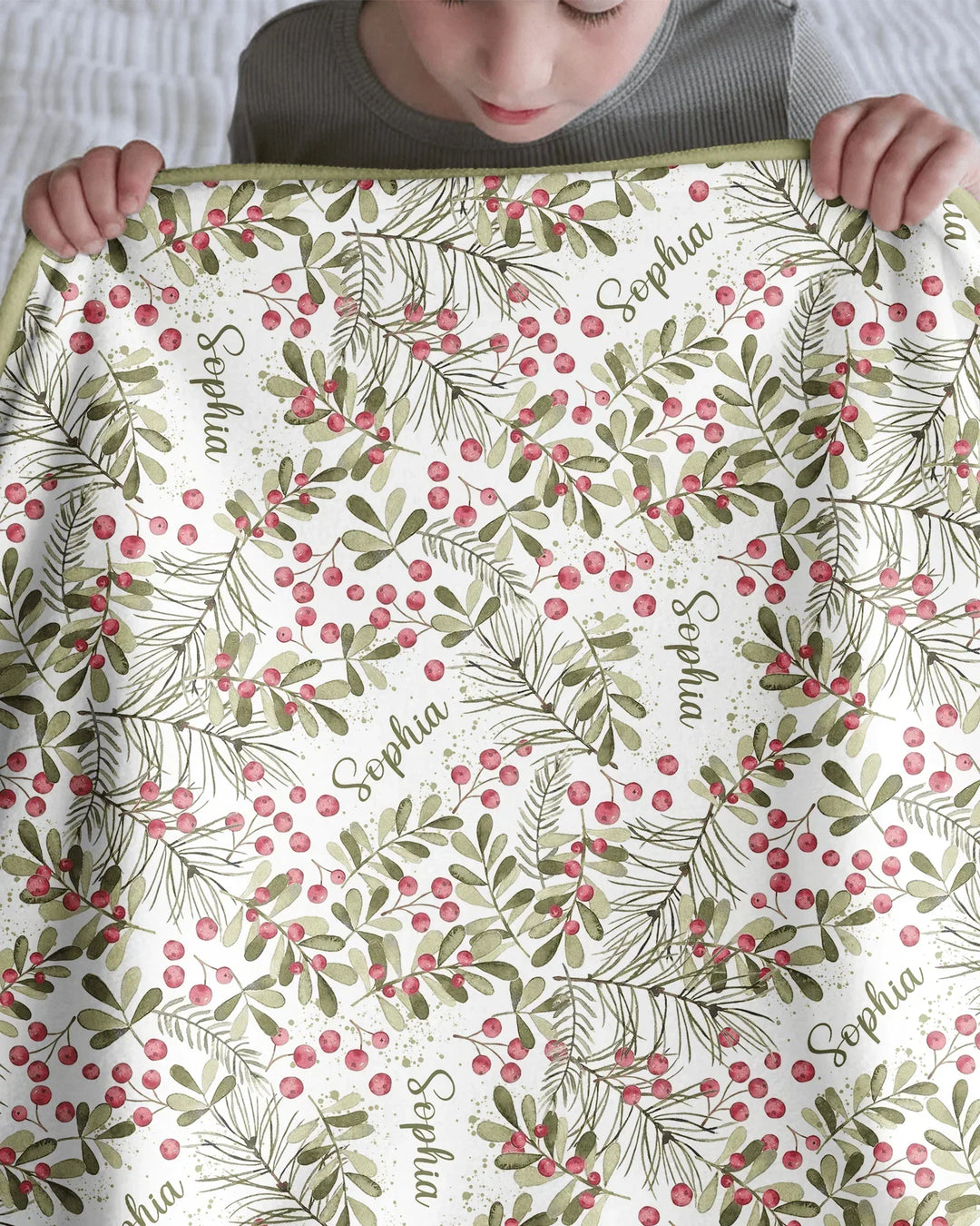 Custom Name Birth Month Flowers Bamboo Blanket