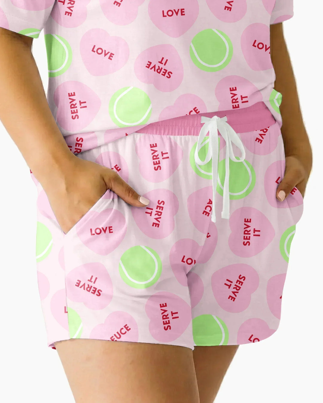 Tennis with Love Bamboo Women Short Sleeve Short Pajama Set
