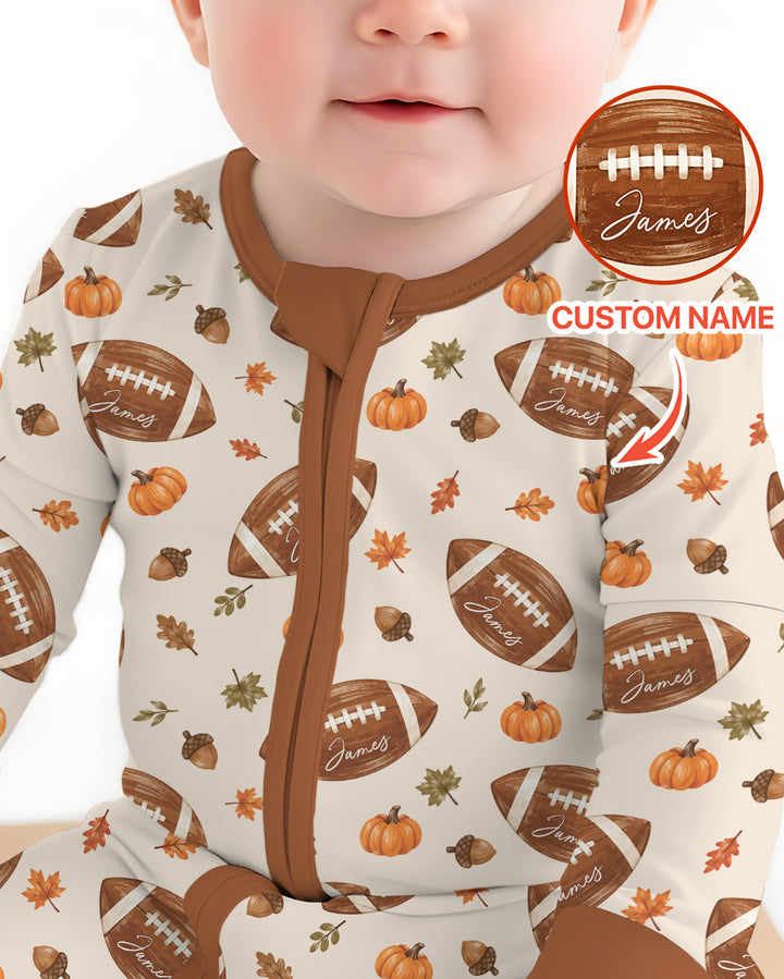 Custom Name Football Season Happy Fall Bamboo Convertible Zippy
