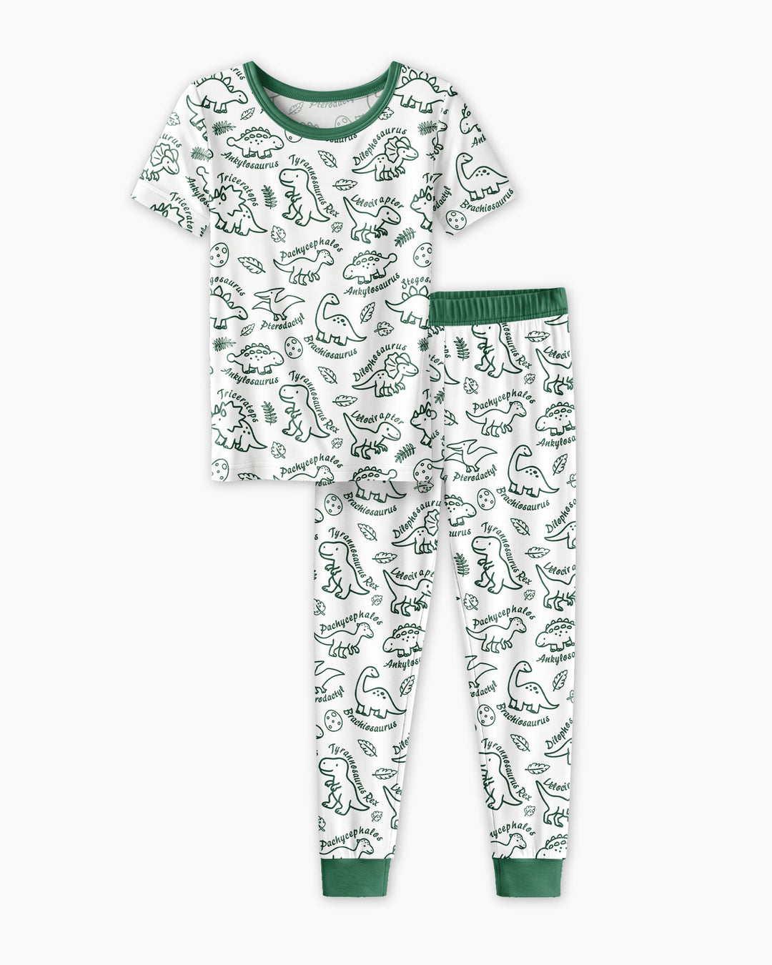 Dinosaur Park Bamboo Two Piece Short Sleeve Pajama Set