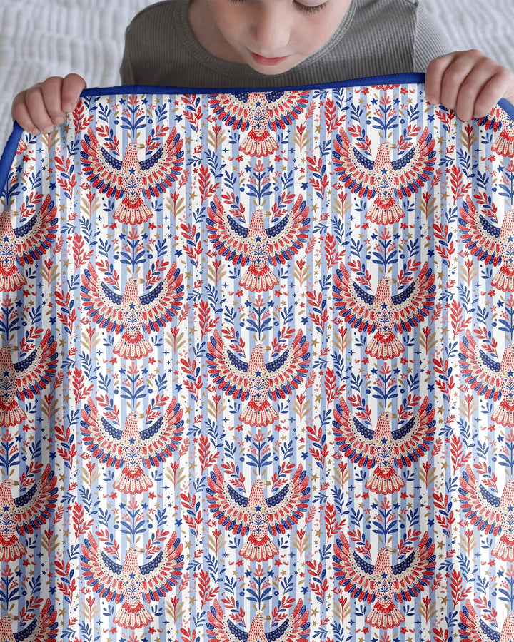 Patriotic Eagle Bamboo Blanket