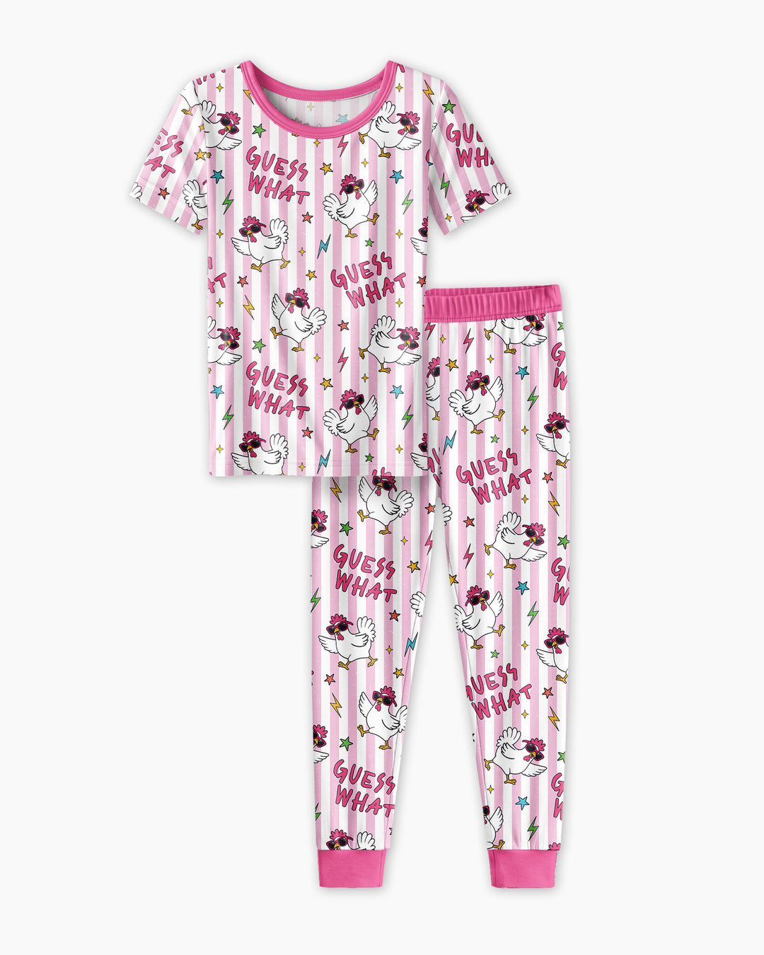 Guess What? Chicken Butt! Bamboo Two Piece Short Sleeve Pajama Set