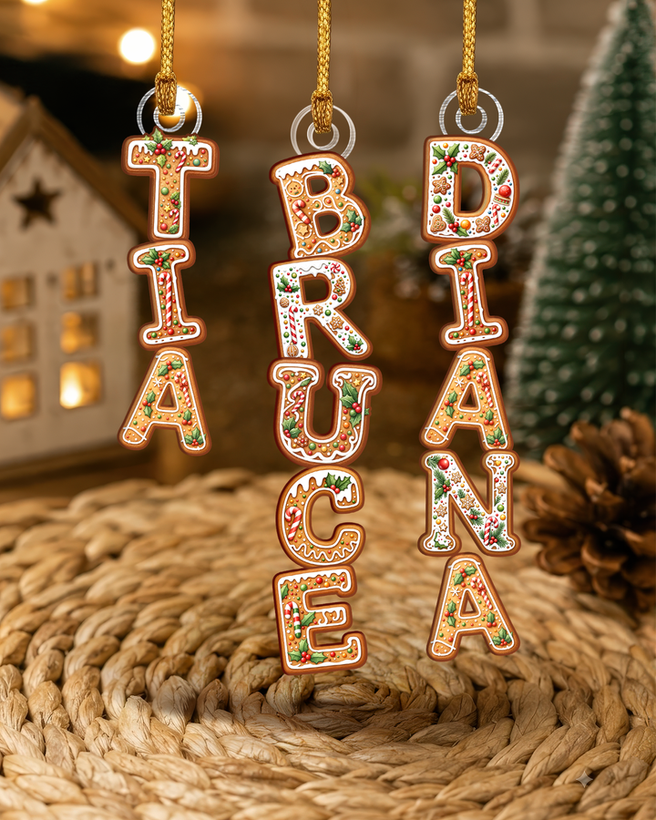 Christmas Gingerbread Letter Acrylic Ornament