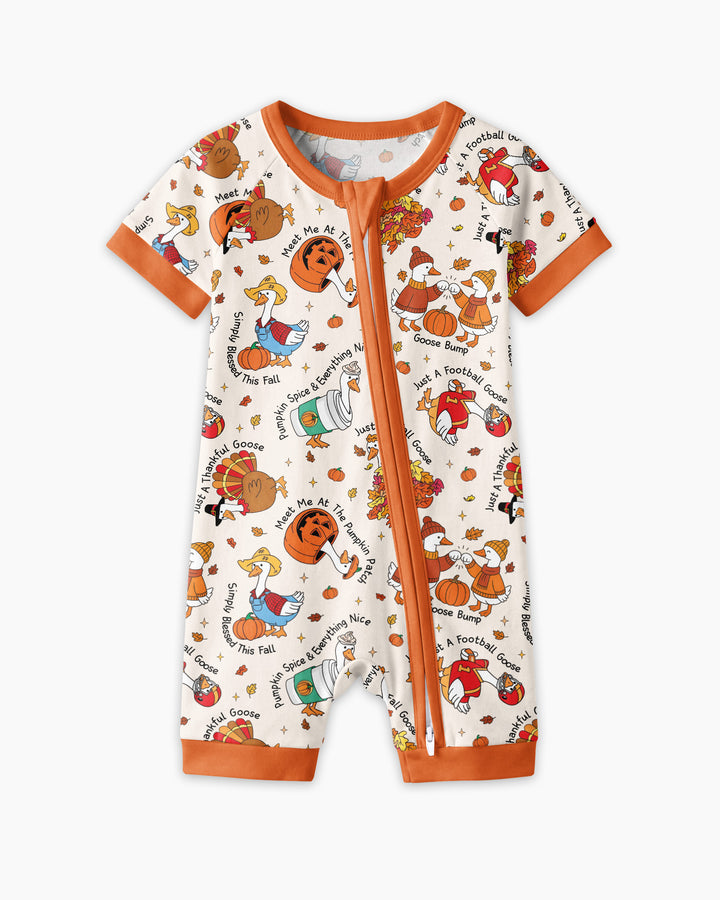 Just A Fall Goose Family Matching Bamboo Shorty Zippy