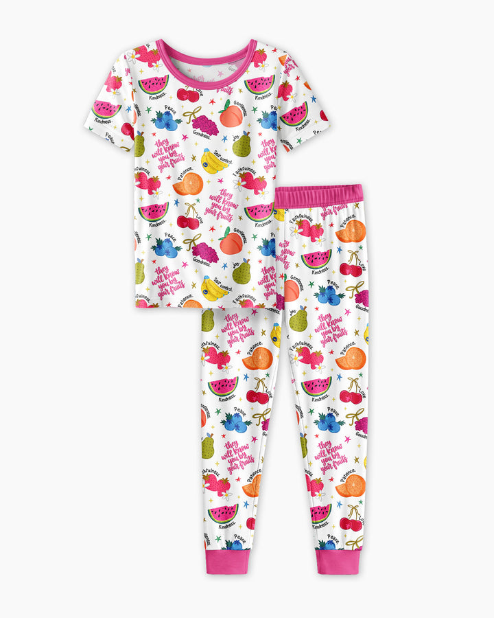 They Will Know You By Your Fruits Bamboo Two Piece Short Sleeve Pajama Set