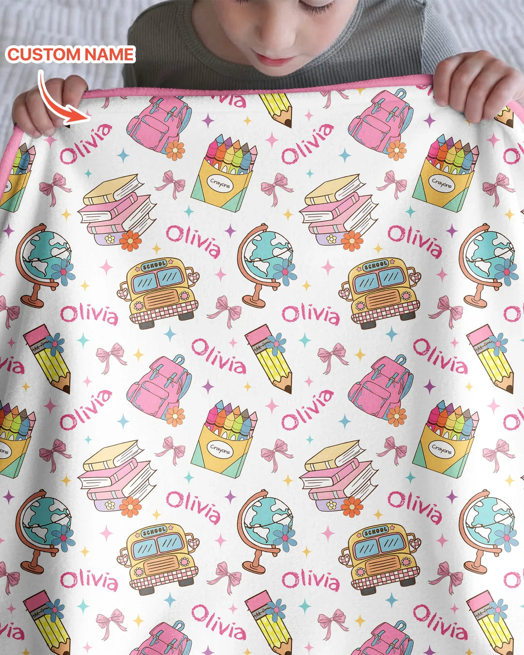 Custom Name Back To School Bamboo Blanket