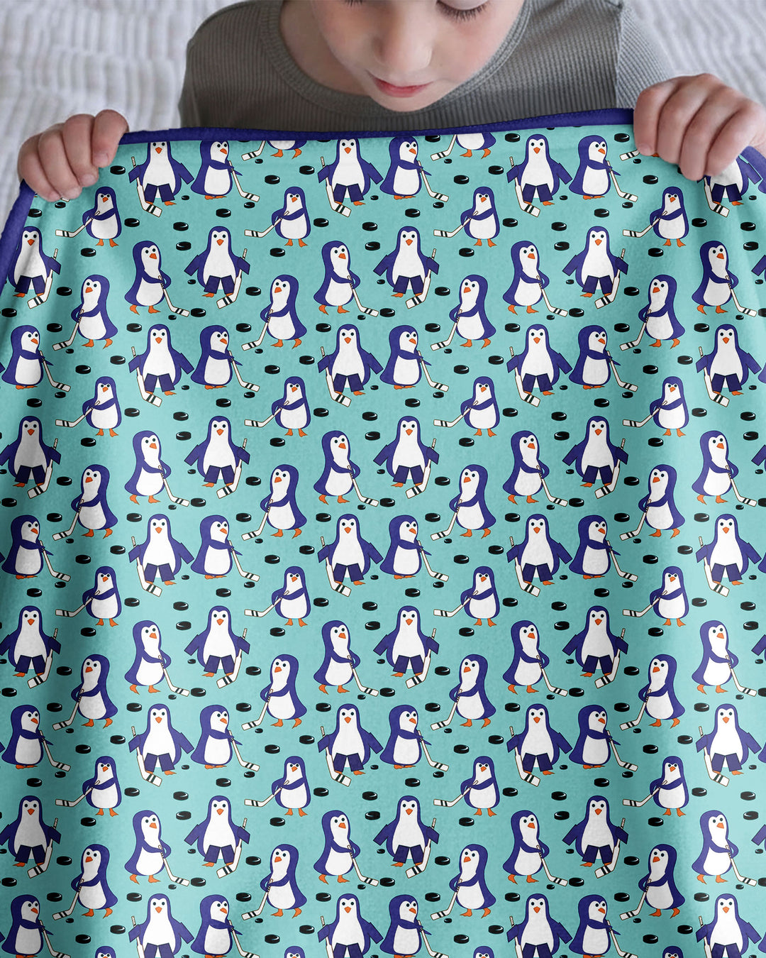 Penguin Hockey Bamboo Blanket
