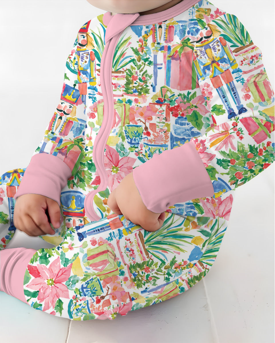 Watercolor Nutcracker Holiday Bamboo Convertible Zippy