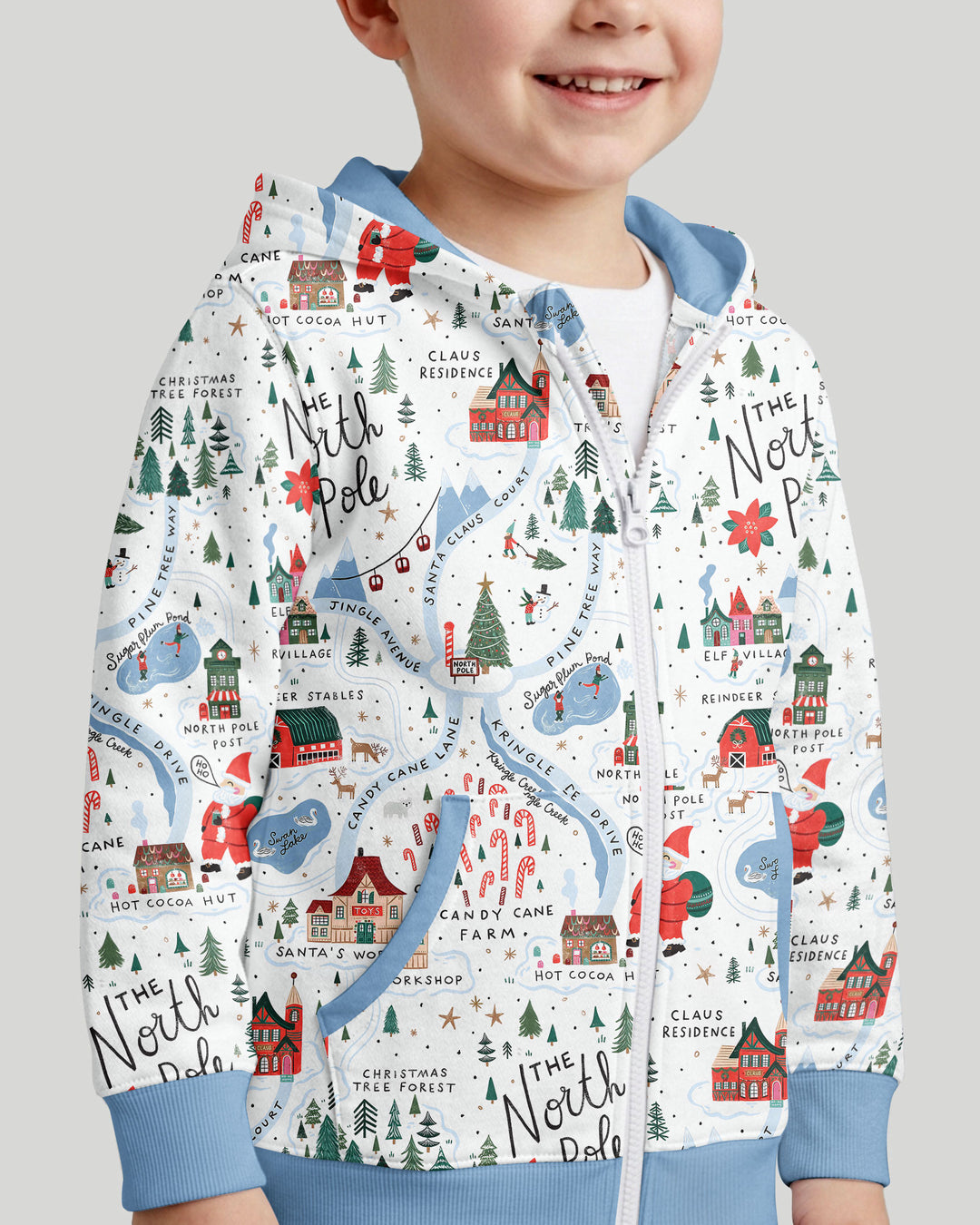 The North Pole Map Bamboo Zip Hoodie