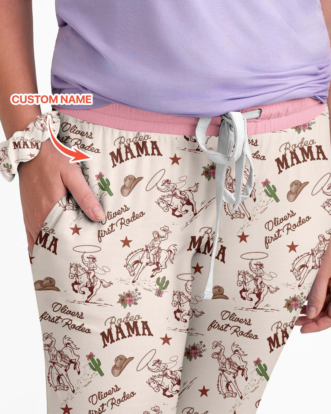 Custom Name First Rodeo Family Matching Bamboo Women Pajama Set
