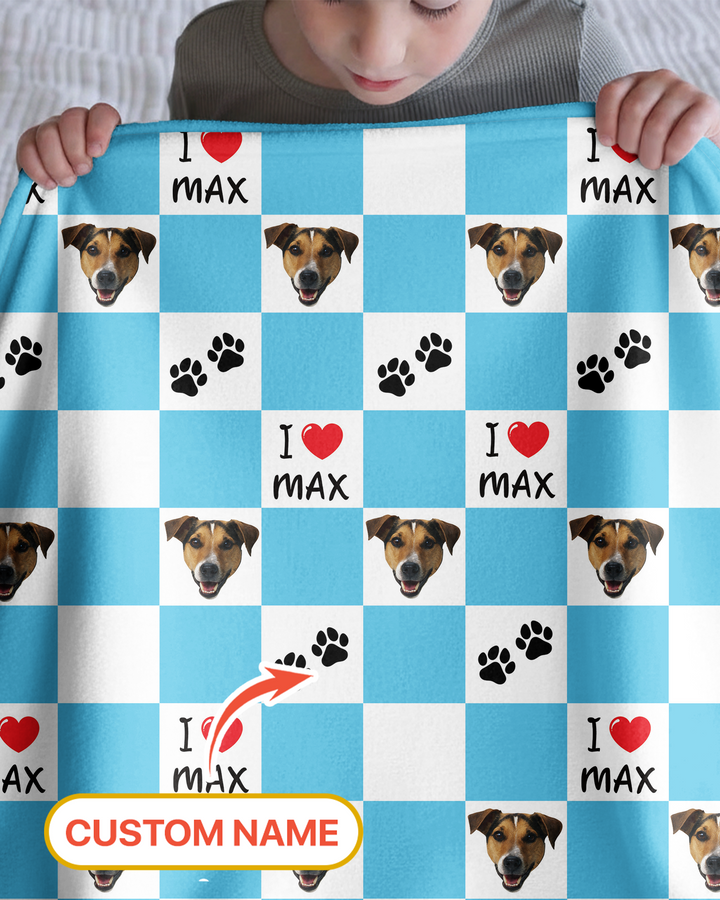 Custom Photo I Love My Best Friend Dog/Cat Bamboo Blanket