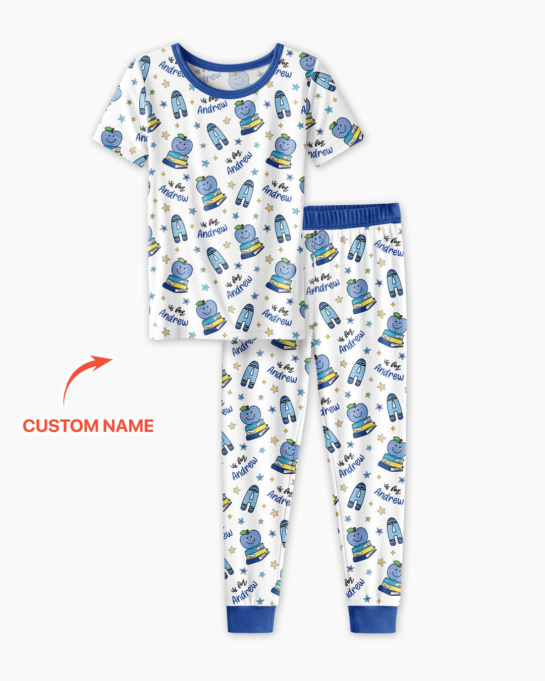 CUSTOM Template Bamboo Two Piece Short Sleeve Pyjamas Set