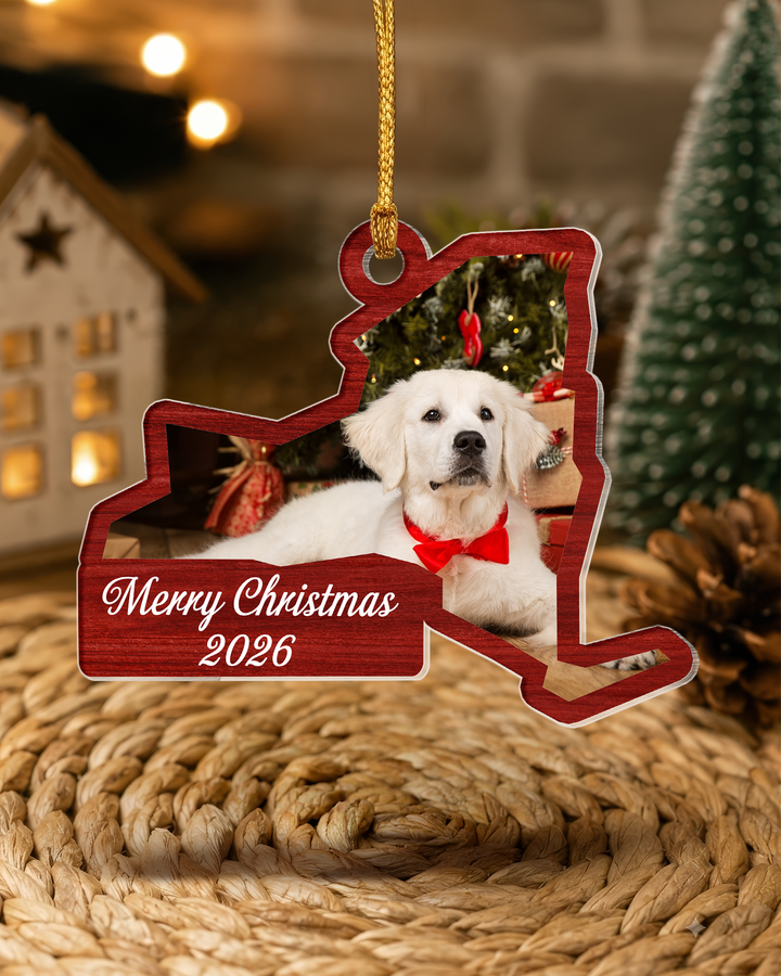 State Photo Frame Acrylic Ornament