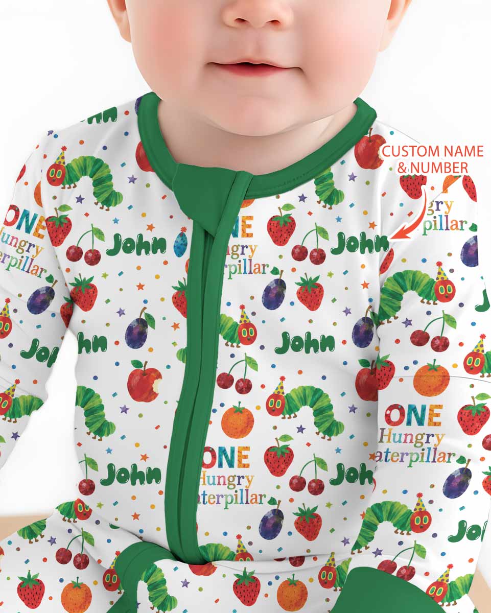 Custom Name And Age Hungry Caterpillar Bamboo Convertible Zippy