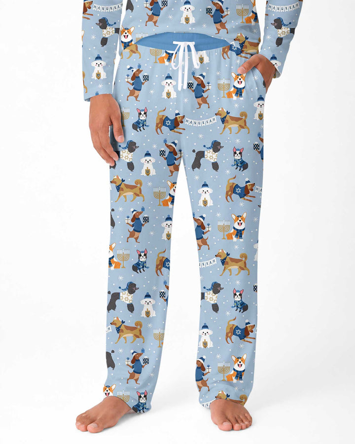 Hanukkah Dogs Bamboo Men's Pajama Set