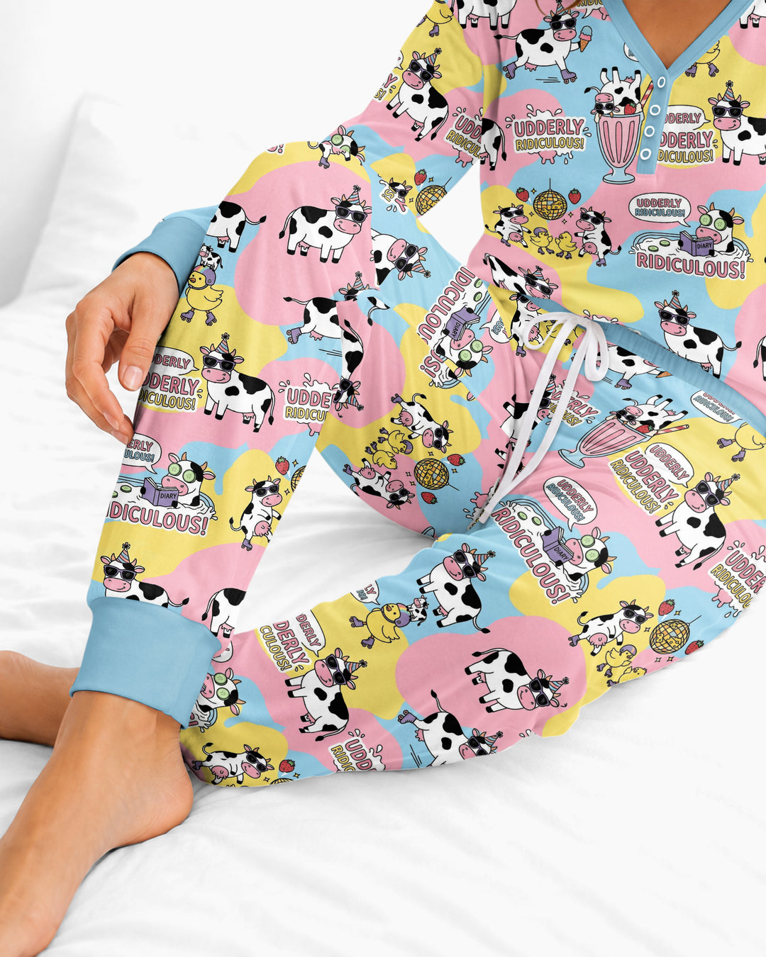Too Ridiculous To Moo Bamboo Women Pajama Set