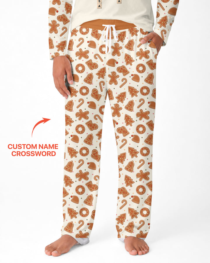 Custom Crossword Cookie Crew Bamboo Men's Pajama Set