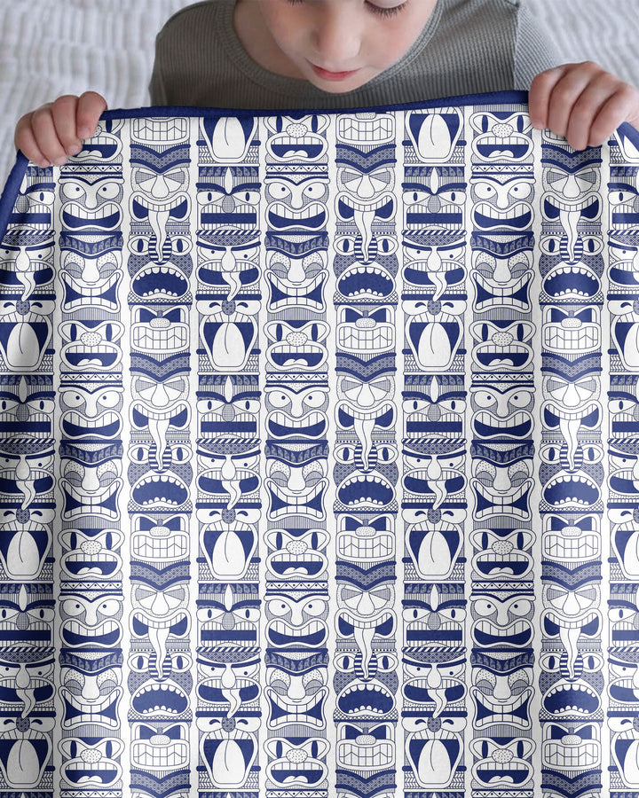 Friendly Totem Pole Figures Bamboo Blanket