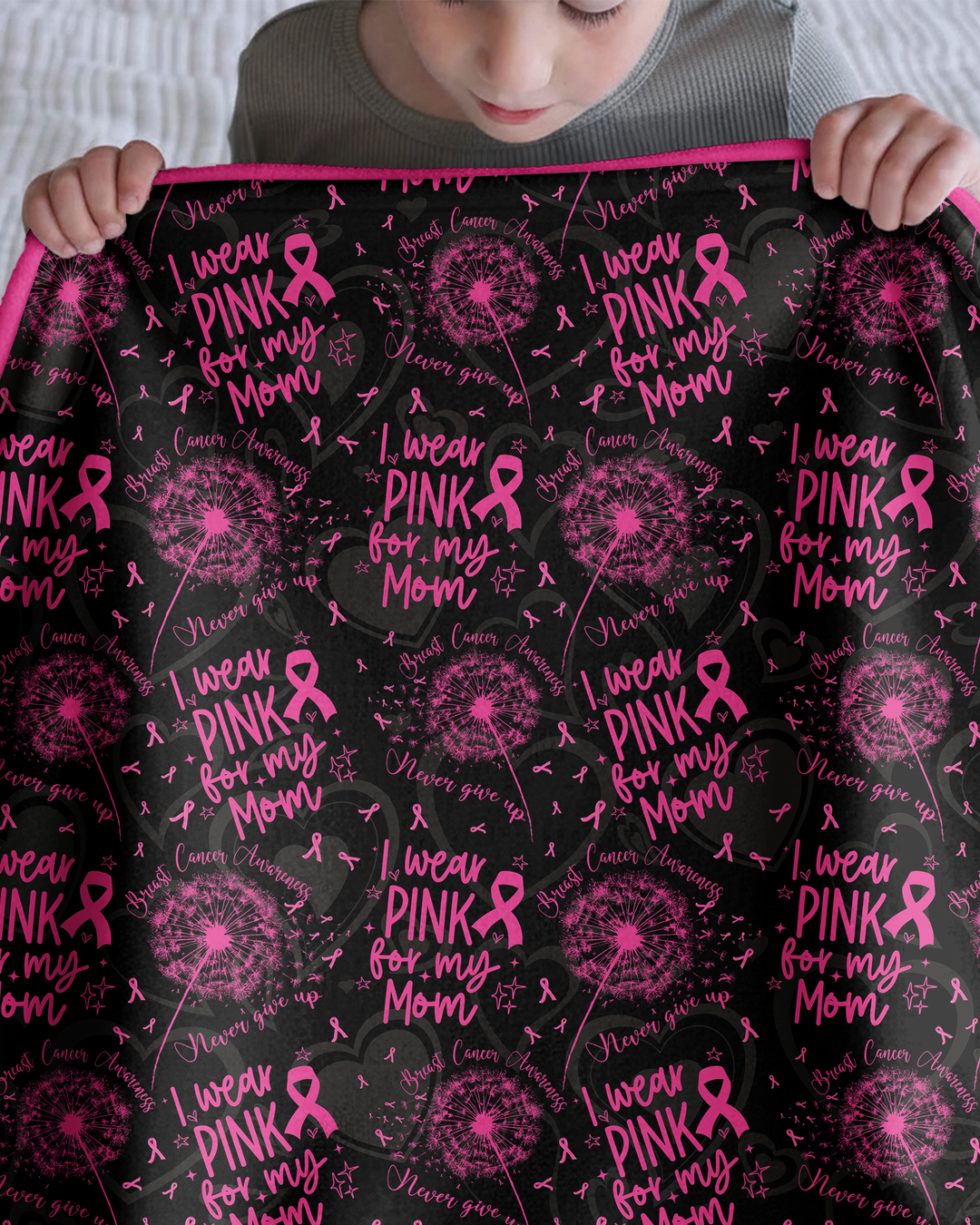 I Wear Pink For My Mom Bamboo Blanket