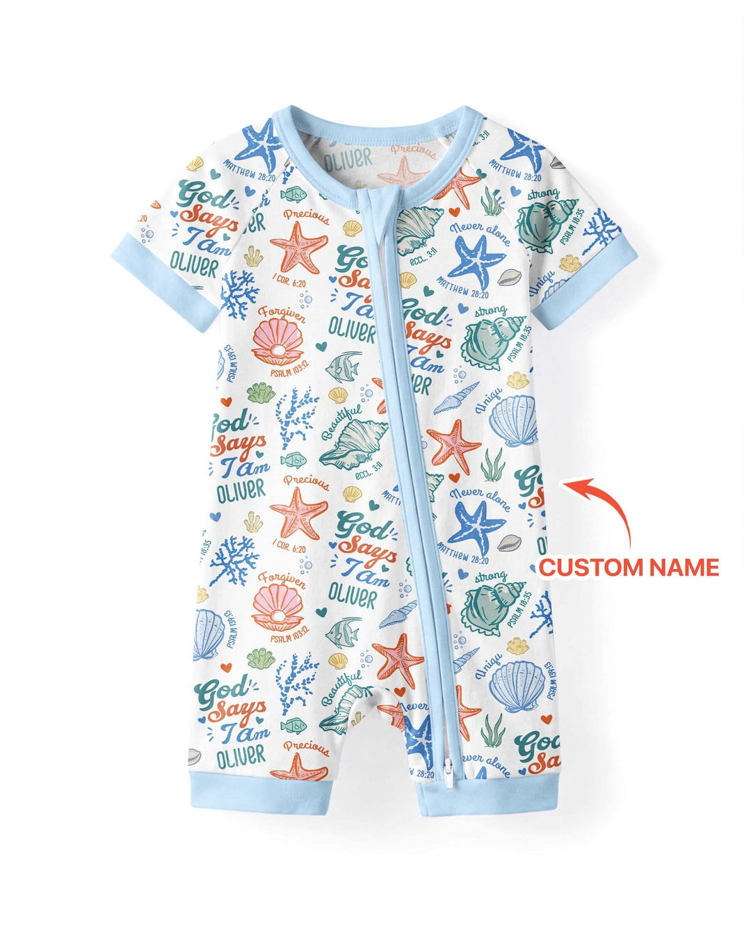 Coastal God Says I Am Custom Name Bamboo Shorty Zippy